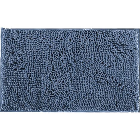 Weicher Chenille-Badeteppich, 40 x 60 cm, saugfähig und schnelltrocknend, maschinenwaschbar (Nebelblau)