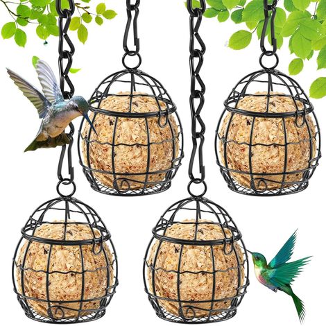 Mangeoires Oiseaux,4 pièces mangeoires à Boules de Graisse pour Oiseaux (1/5)
