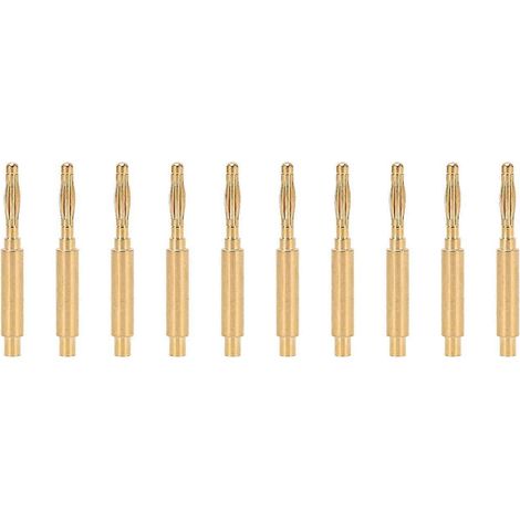 10 fiches bananes de 2 mm, plaquées or, excellente transmission, en cuivre, pour instruments de mesure (1/4)