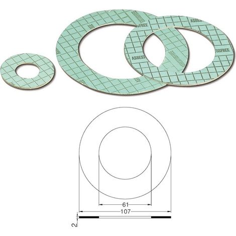 Guarnizione per flange PN 10/16 DN 50 asbestosfree mm.2 102700AV50