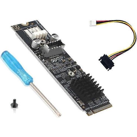 Adaptateur M.2 vers USB-E 20 Gbit/s, carte d'extension PCIe NVMe haute vitesse à clé M vers USB 3.2 Gen2x2 en façade, compatible avec PC de bureau - JXLGV (1/5)