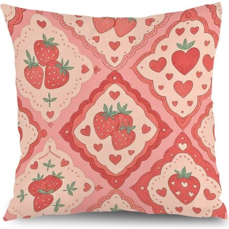 Housse de coussin feuilles fleurs colorées, décoration canapé-lit,40×40cm (1/5)
