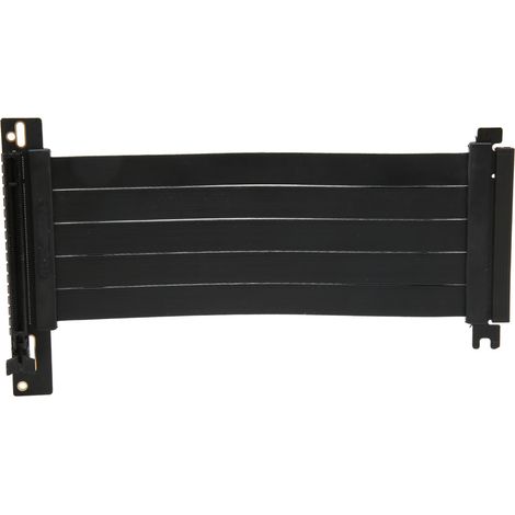 Rallonge PCIe 4.0 x16 coudée de 20 cm (7,9 pouces) avec transmission de 128 Gbit/s et protection contre les interférences pour carte graphique (noire). (1/5)
