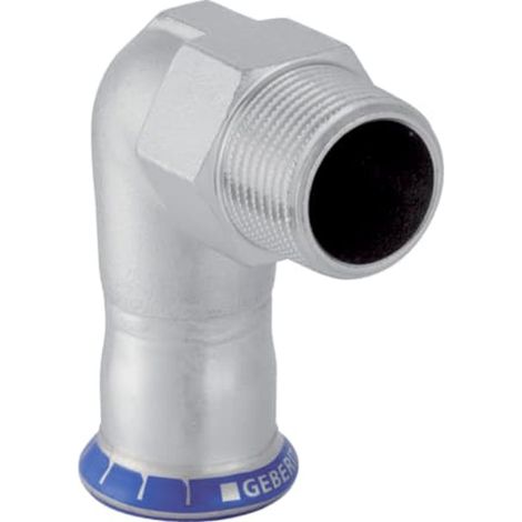 Geberit Mapress Acero inoxidable Codo de transición 90° con rosca exterior, DN 12 / 15, 33833
