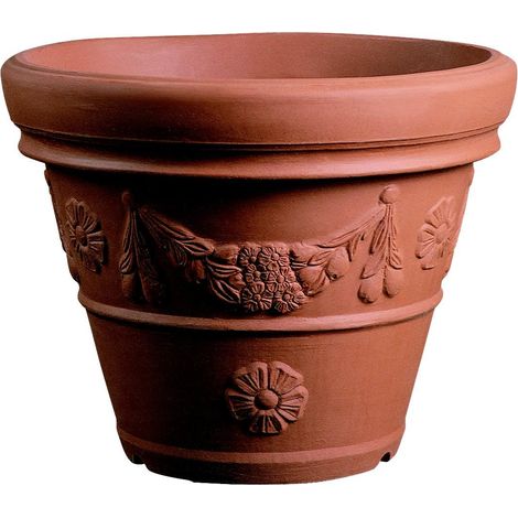 Vaso Resina Conico Festonato cm. 85 Terracotta