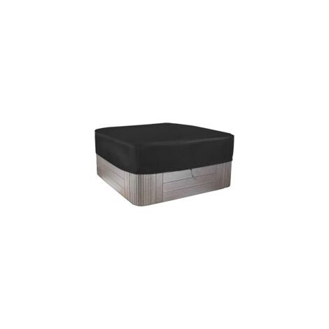 LAN Housse pour Bain à Remous Carrée de Jardin - Polyester 210D imperméable et résistant aux intempéries avec revêtement en PVC - Noir anthracite 244x244x30cm (1/5)