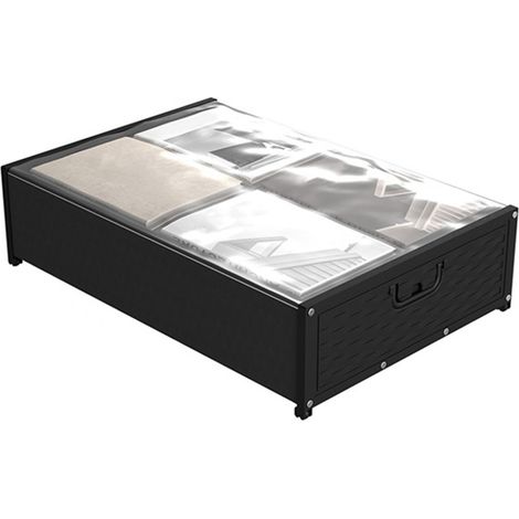 Under Bed Storage Containers with Wheels Underbed Clothes Storage Organizer with Clear Window for Blanket Bedding Clothing