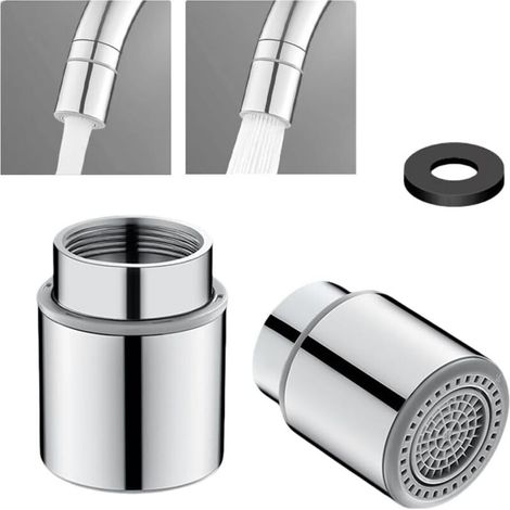 Lntyq Aérateurs pour robinets, avec deux flux d'eau différents, embout de robinet, tamis économiseur d'eau régulateur de jet (filetage intérieur M18)