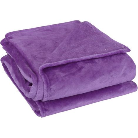 Soft Warm Fleece Blanket Throw Rug Plain Plush Flannel Blankets Dark Purple Twin (1/3)