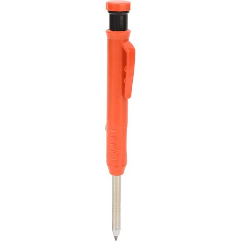 Crayon de charpentier mécanique avec taille-crayon, porte-mine de menuisier pour marquage profond sur métal et plastique, orange (1/5)