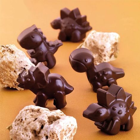 Silicon-Süßigkeits-Dinosaurier-Form, Dinosaurier-Schokoladen-Form mit Tropf-Eiswürfel-Schale für Kinder-Dinosaurier-Geburtstagsfeier-Backform, Kuchendekoration (1/5)