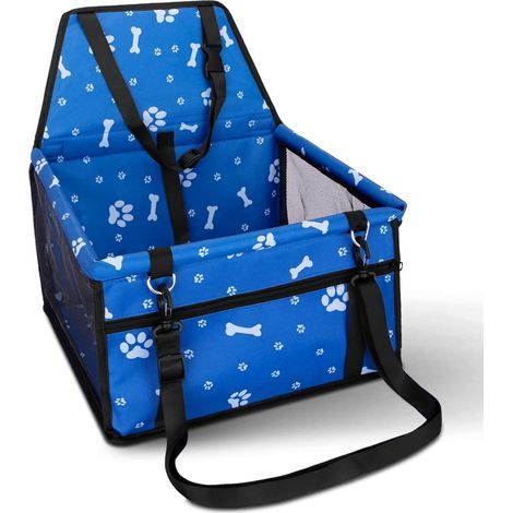 Siège auto pour chien, siège arrière de haute qualité pour chiens de petite et moyenne taille, matériau imperméable, Bleu (40 x 34 x 25 cm) (1/5)