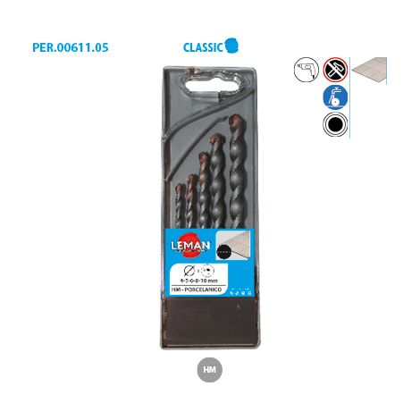 Leman - Coffret 5 Forets Carrelage Diam4/5/6/8/10mm (1/2)