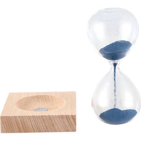Sablier magnétique fleuri en bois, verre et poudre de fer, avec emballage cadeau. (1/5)