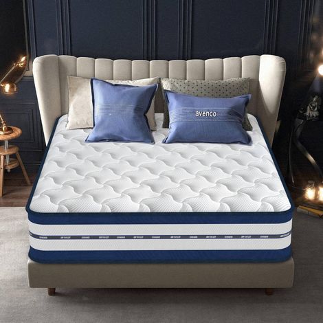 Yidatong – Matelas mousse 140x200 cm – Épaisseur 25 cm – Ressorts ensachés et mousse à mémoire de forme – 7 zones ergonomiques – Dureté mi-ferme