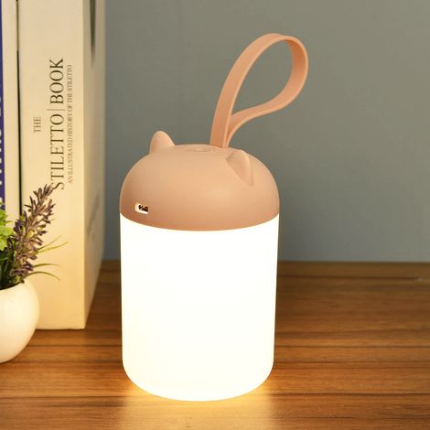 Lampe de poche rechargeable pour enfants - Lanterne de camping portative, 3000K protectrice pour les yeux, gradation sans palier, LED pour tente, idéale pour chambre bébé et enfant. Rose. (1/5)