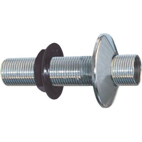 Traversée de cloison chromée 7cm mâle mâle en 15x21, la paire (1/2)