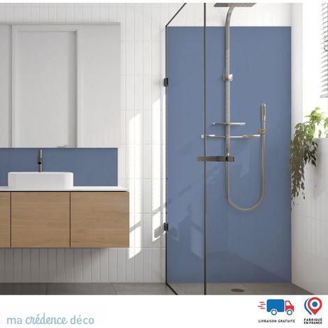 Panneau de douche : Bleu pigeon - Alu composite - 90 - 245 (1/3)