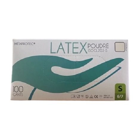 Gant latex micro-poudre mediprotec petit taille s
