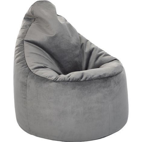 Loft 25 - Sitzsack aus Samt für das Wohnzimmer, entspannender Sitzsack mit hoher Rückenlehne, Gaming-Sitzsack für den Innenbereich, langlebiger Liegesitz - Schiefer (Sitzsack) (1/5)