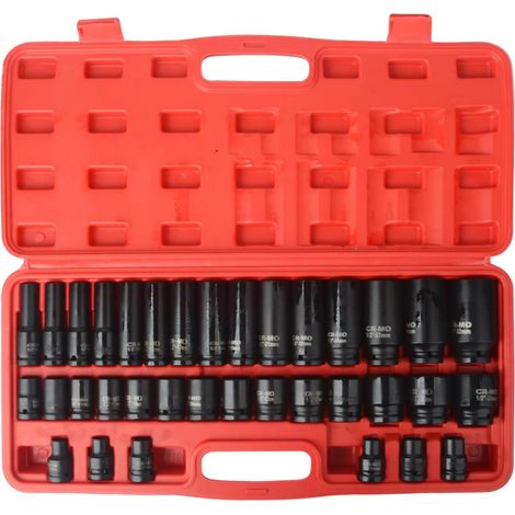 Jeu de 35 douilles à percussion 1/2" 10-32 mm et 8-32 mm (1/5)