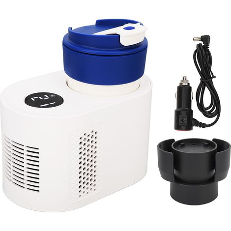 Ortviai Tasse Électrique Réfrigérante et Chauffante pour Voiture 12 V – Blanc, Technologie Semi-conductrice, Affichage Numérique