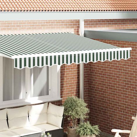 vidaXL Awning Valance Replacement Green and White 3.5 m Polyester