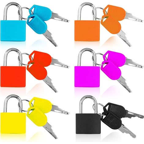 Lot de 6 mini cadenas avec clé pour valise, cadenas à bagages, sacs (1/5)