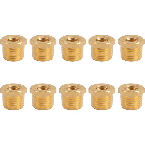 Lot de 10 raccords réducteurs en laiton NPT mâle 1/2 pouce x femelle 1/4 pouce pour eau, gaz et huile.