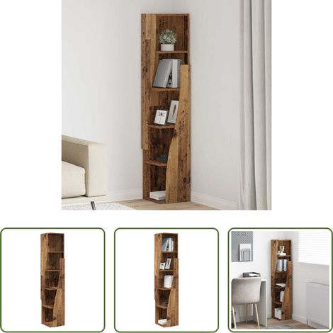 Rangement - Meuble d'angle Bois ancien 27,5x27x140cm Bois d'ingénierie (1/5)
