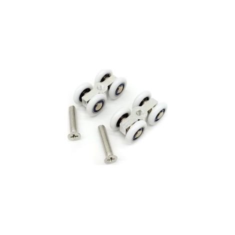 Lot de 2 roulettes pour porte coulissante de douche en verre avec vis (2PCS) (1/4)