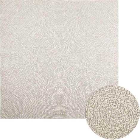 Teppich ZIZUR Creme 200x200 cm Jute-Optik Indoor und Outdoor