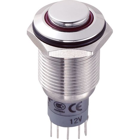 TRU COMPONENTS 701820 LAS2GQH-11ZE/R/12V/S/P Vandalismusgeschützter Druckschalter 250 V/AC 3 A 1 x E (1/2)