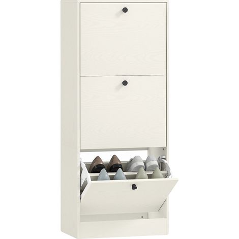 Zapatero, diseño compacto, estantes ajustables, blanco. (1/5)
