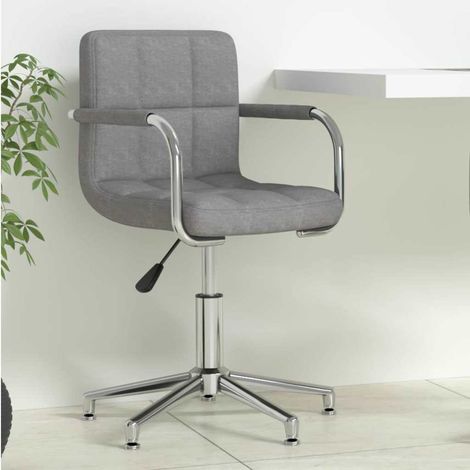 vidaXL Silla de oficina giratoria de tela gris claro (1/5)