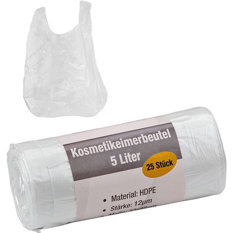 KesTek Kosmetikeimerbeutel Müllbeutel Abfallsäcke 5L mit Henkel 25 Stück (1/3)