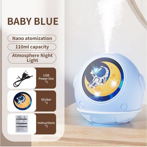 Humidificateur - 1 Unité - Plastique - Aromathérapie Silencieuse - Maison Bureau Chambre - Bleu Clair (1/5)