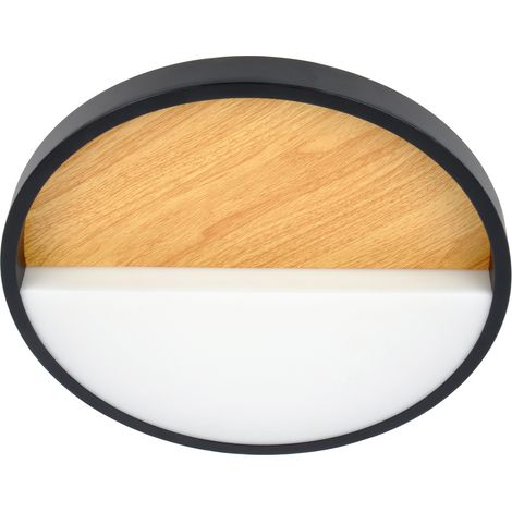 [GEBRAUCHT] B-Ware Eco Light Led Wandleuchte Lampe Licht Vista Holz Hell Schwarz ø 30 Cm Alumin125