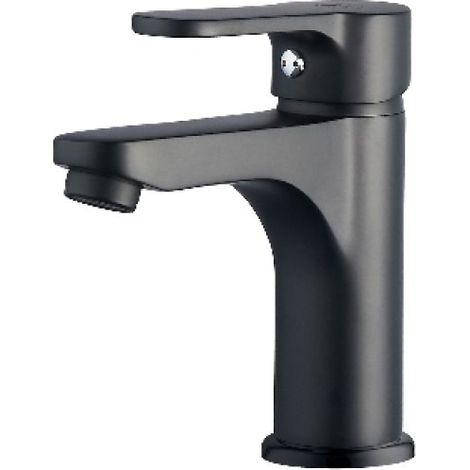 MISCELATORE MONOCOMANDO LAVABO SERIE PACO Nero opaco - Senza piletta