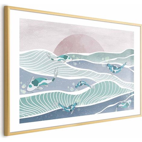 Poster – Fische in den Wellen (1/4)