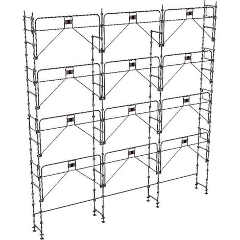 Ponteggio 100m² - Struttura sola + Parapetto - DUO100GCM-S