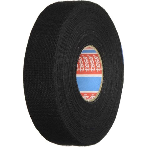 Schwarzes Baumwoll-Isolierband – 1 Rolle – Strapazierfähiges Baumwollgewebe – Isolierung und Schutz für Kabelbäume – Für Kfz- und Elektroinstallationen – 25 mm x 25 m (1/5)