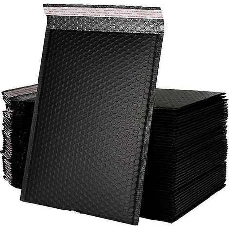 Lot de 50 sacs à bulles pratiques et antichoc pour l'emballage express, résistants aux déchirures, idéaux pour les magasins, les bureaux et les entreprises de logistique (noir).-1520cm-Black (1/3)