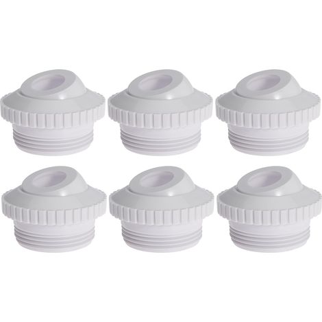 Six Pack 3/4" Pool Spout Opening for Hayward SP1419D, Directional Flow Ball Inlet Fitting, Hydrostream Return Spout with 1-1/2" MIP Thread (Spout-E6) (1/5)