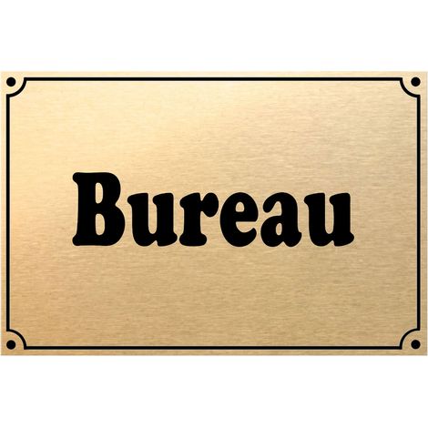 Plaque de porte métal or Bureau (1/2)