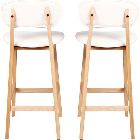 Chaises de salle à manger élégantes, tabourets de bar stables, chaises de conversation avec coussins épais (lot de 2 tabourets de bar) (1/4)