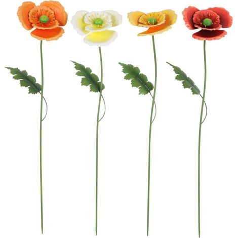 Flamingo Gartenstecker Papaver Metall 22 x 77 cm mehrfarbig Gartenstecker
