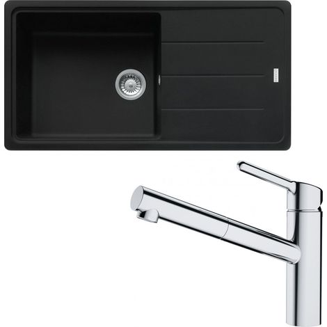 Pack évier XL Antea Fragranit noir mat 970 x 500 x 200 mm + mitigeur Orbit douchette - Franke
