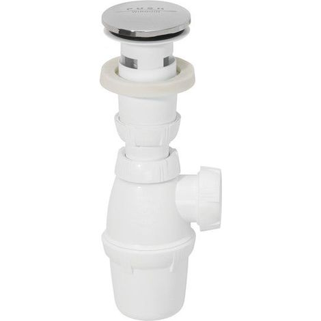 Wirquin – Bonde de lavabo Quick-Clac 30718692 – Diamètre 1 mm – Garde d'eau 50 mm – Sortie Ø32 mm à visser – Compatible trop-plein intégré (1/5)
