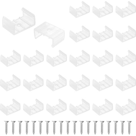 Mounting Brackets for LED Neon Mounting Clips, Mounting Brackets for Mounting Clamps for Flexible Neon LED Strip Light 18mm-20mm Width, with Screws Pack of 90 (1/5)